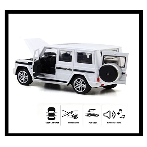Image of Alloy Car Model Diecasts Metal Toy with Sound /Light /Pull-Back Off-Road Vehicles Car Model Collection Kids Toys Gift Multicolor Pack of 1 (1:32 AMG G65 White)
