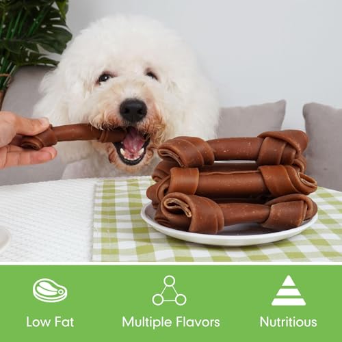 Image of MON2SUN Dog Treats, 5 Inch Rawhide-Free Peanut Butter Bones, 25.4 oz | 12 Count Pack, Balanced Snack Choice, Chewing Enjoyment, Teeth Cleaning, Suitable for Small and Medium Dogs