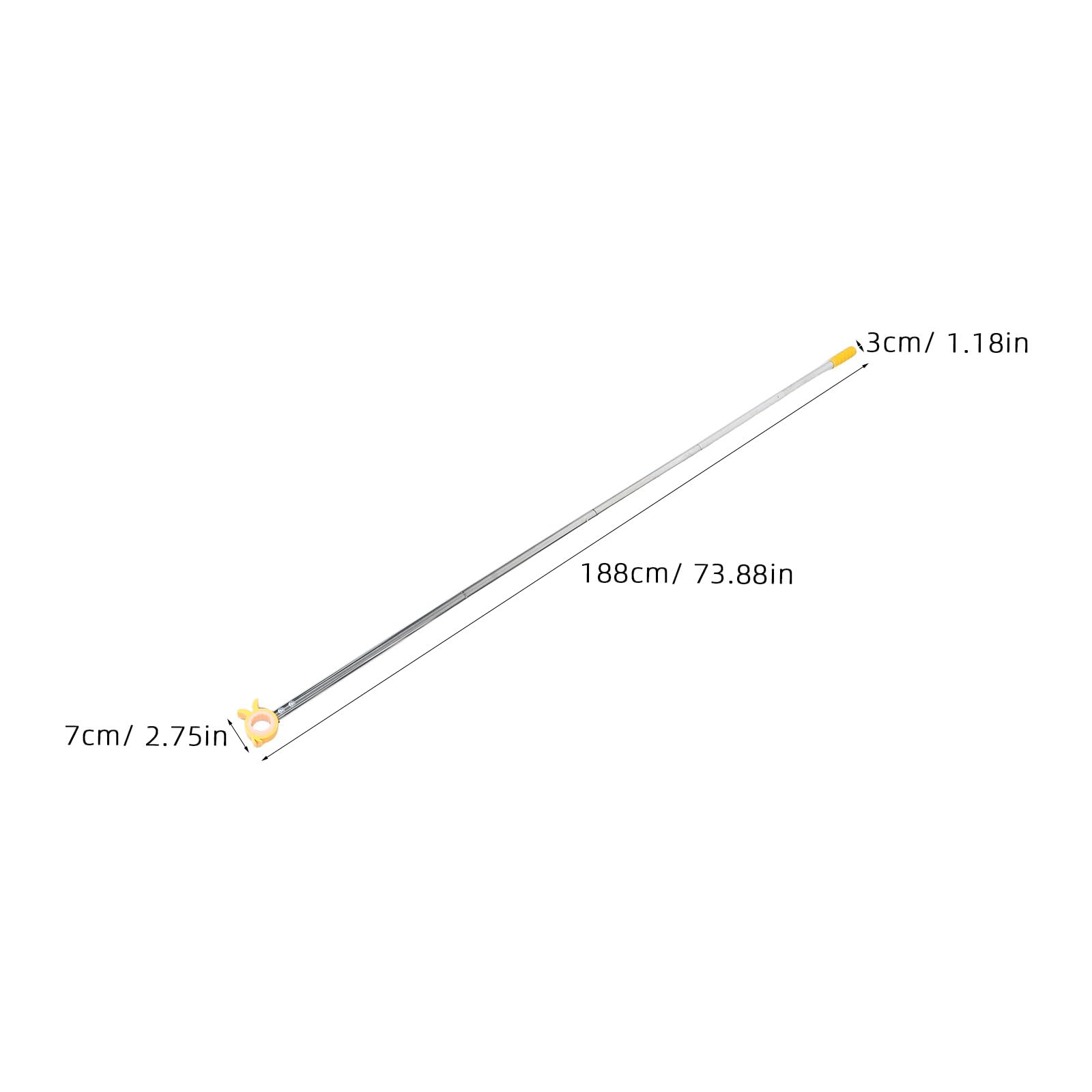 Tige télescopique pour fenêtre de toit : baguette de traction de rideau de 1,88 mètre, levier de commande d’ouverture de fenêtre – perche extensible en forme de tête de caneton pour