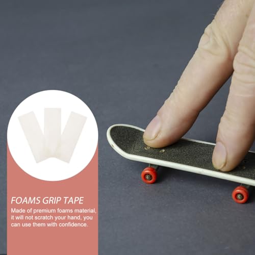Image of Balacoo 3 Pcs Finger Skateboard Stickers Foam Grip Tape Transparent | Foam Grip Tape, Self-Adhesive Backing, 3 Pcs, Transparent Finish, Easy Control