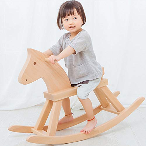 ZhaoXH-Schaukelpferd Schaukelpferd Aus Massivholz für Kinder Baby Rocker Schaukeltier Ride On Toy mit Rückenlehne für 18… – Bild 5
