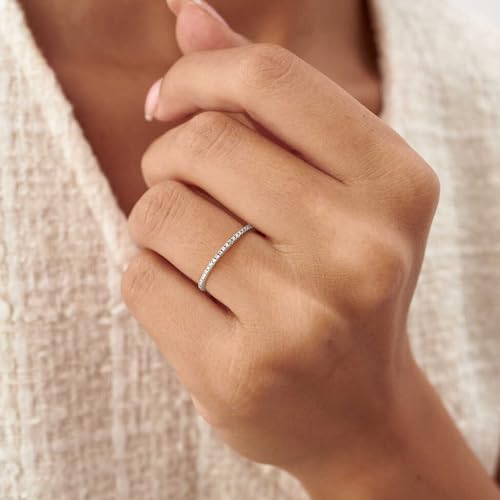 Classic Cubic Zirconia Stackable Wedding Bands Simulated Diamond cz Promise Ring for Women Jewelry Gifts