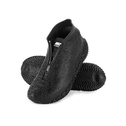 HTHOY&GOWY Waterproof Shoe Covers - Upgrade Silicone Rain Shoe Covers with Zipper Reusable Foldable Non-Slip Washable Boot Covers Shoe Protectors Overshoes Rain Galoshes for Kids Men and Women
