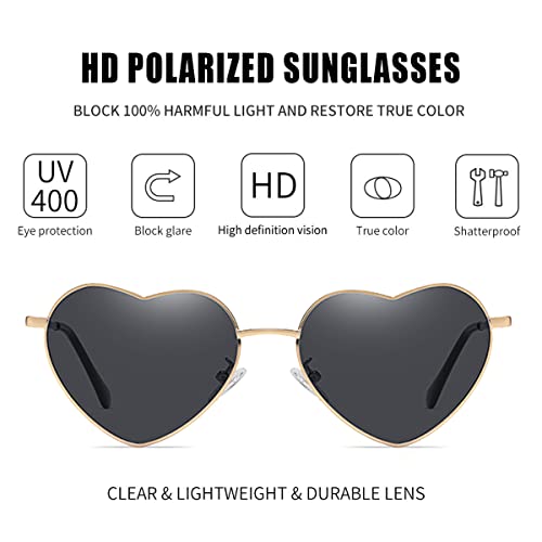 Kursan Polarized Heart Sunglasses for Women Metal Frame Fashion Lovely Style Sun Glasses UV400 Protection3