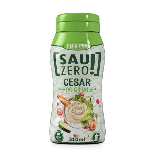 Sauzero Zero Calories Cesar 310ml | Salsa baja en calorías y sin azúcares añadidos | Aderezo para ensaladas y recetas