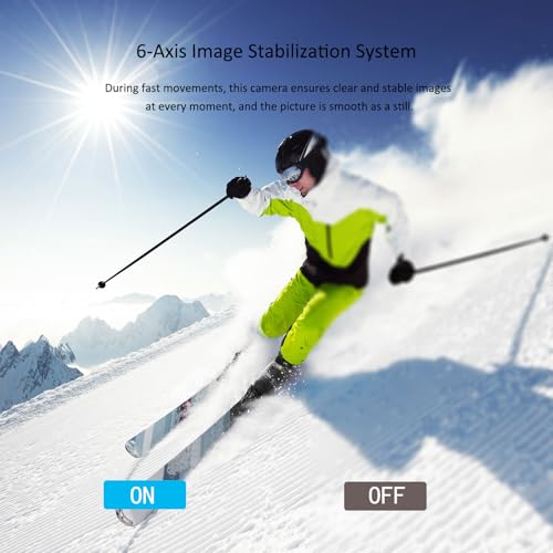 Image of Action Camera for Motorcycle - 4K /30fps Waterproof Sport Camera with Dual IPS Screen,5.9k Photo, Long Lasting 150min, Out Camera for Bike /Hiking /Ski /Travel /Climb /Cycling(Connect Phone via WiFi)