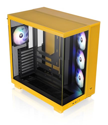 Image of Thermaltake View 380 XL TG ARGB; 4x120mm ARGB Lite Fans Included; 360mm Radiator Support; 420mm GPU Clearance; Hidden Connector Support; Dual Chamber; Bumblebee; CA-11E-00M4WN-00