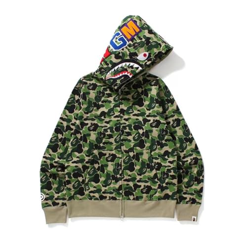 zaatoouu Youth Fashion Camo Hoodie Cotton Zipper Hooded for Men Women