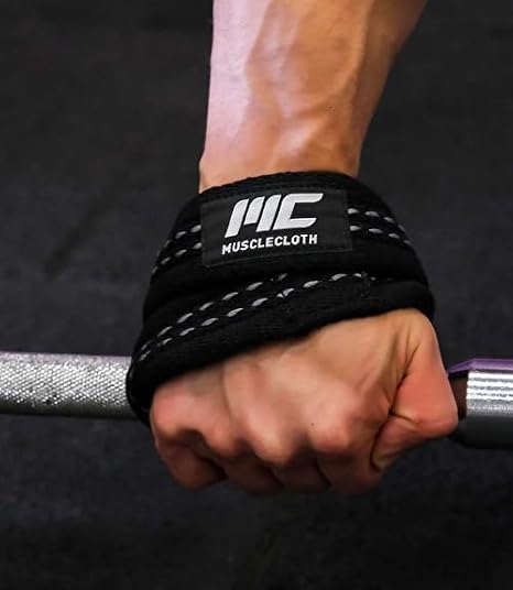MuscleCloth 8 Loop Lifting Straps Black