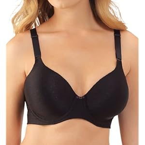 Vanity Fair Women's Plus Size Beauty Back Smoothing Seamless T-Shirt Bra, Midnight Black, 42D