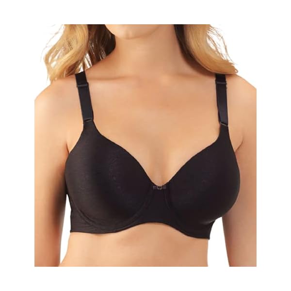 Vanity Fair Women's Plus Size Beauty Back Smoothing Seamless T-Shirt Bra, Midnight Black, 42D