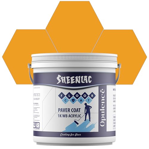Image of SHEENLAC Floor Paver Coat Paint, Multi-Color Paver Coat Paint Durable, Weather-Resistant Outdoor Concrete & Stone Coating for Patios. (GOLDEN YELLOW)