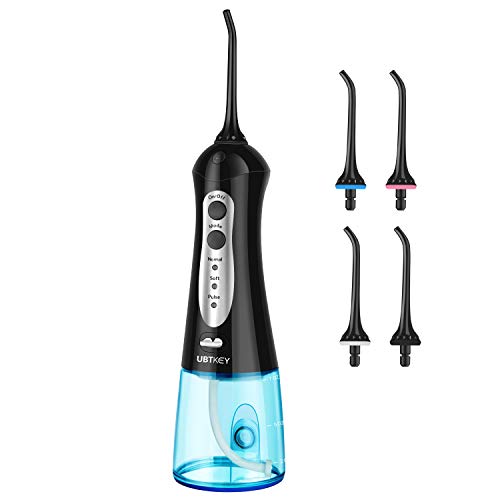 Electric Cordless Water Flosser Teeth Cleaner Portable Professional Dental Oral Irrigator Nozzle Flossers 220V 4 Jet Tips for Teeth Home Travel IPX7 200ML Reservoir FDA