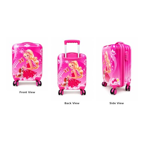 Image of Girl's Polycarbonate Kids Light Weight Brown Baby Printed Abs Trolley Suitcase Bag Travel Suitcase for Kids; Trolley Bag(No-511)