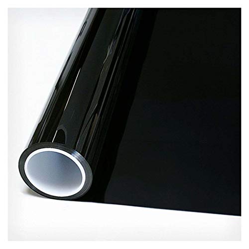 CVANU Privacy Window Tint for Home Solar Film Heat Control Window Film Black Out Office Privacy Glass Window Sticker Smooth Glass, Black Out Film 24''x200''