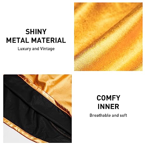 Arjen Kroos Men's Hot Shorts Elastic Waist Shiny Metallic Short Pants with Pockets3