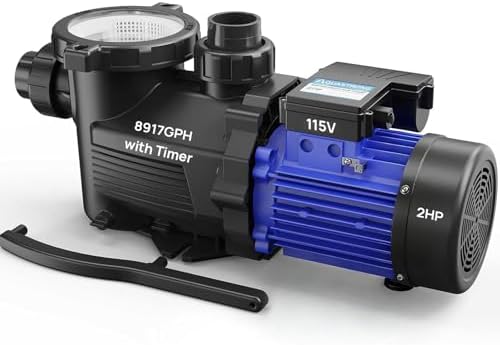 AQUASTRONG in/Above Ground Pool Pump High Flow Self Primming Swimming Pool Pump, Glossy Black