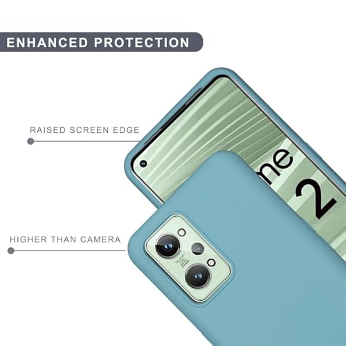 Image of SPRIG Compatible with Realme GT 2 Premium SilkTone (Liquid Silicone) Back Cover Drop Tested Shock Proof Mobile Case for Men, Women, Boys and Girls with Camera Protection (Light Green)