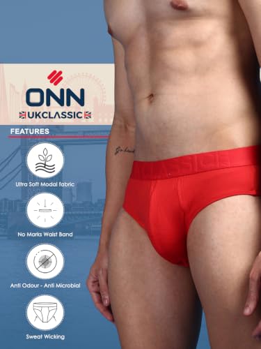 Image of ONN UK Classic Men's Ultra Soft Modal Fabric Brief with Feather Touch Ultra Soft Waistband (Pack of 1)