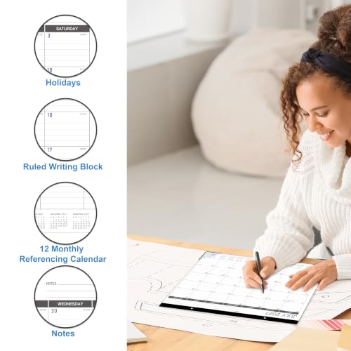 Image of 2027 Desk Calendar - Desk Calendar 2027, Jan. - Dec. 2027, 14.6 inch x 11.5 inch | 2027 Calendar 12 Months, Desk Calendars with Corner Protectors, Large Ruled Blocks, Thick Paper, Desktop Calendar for Planner