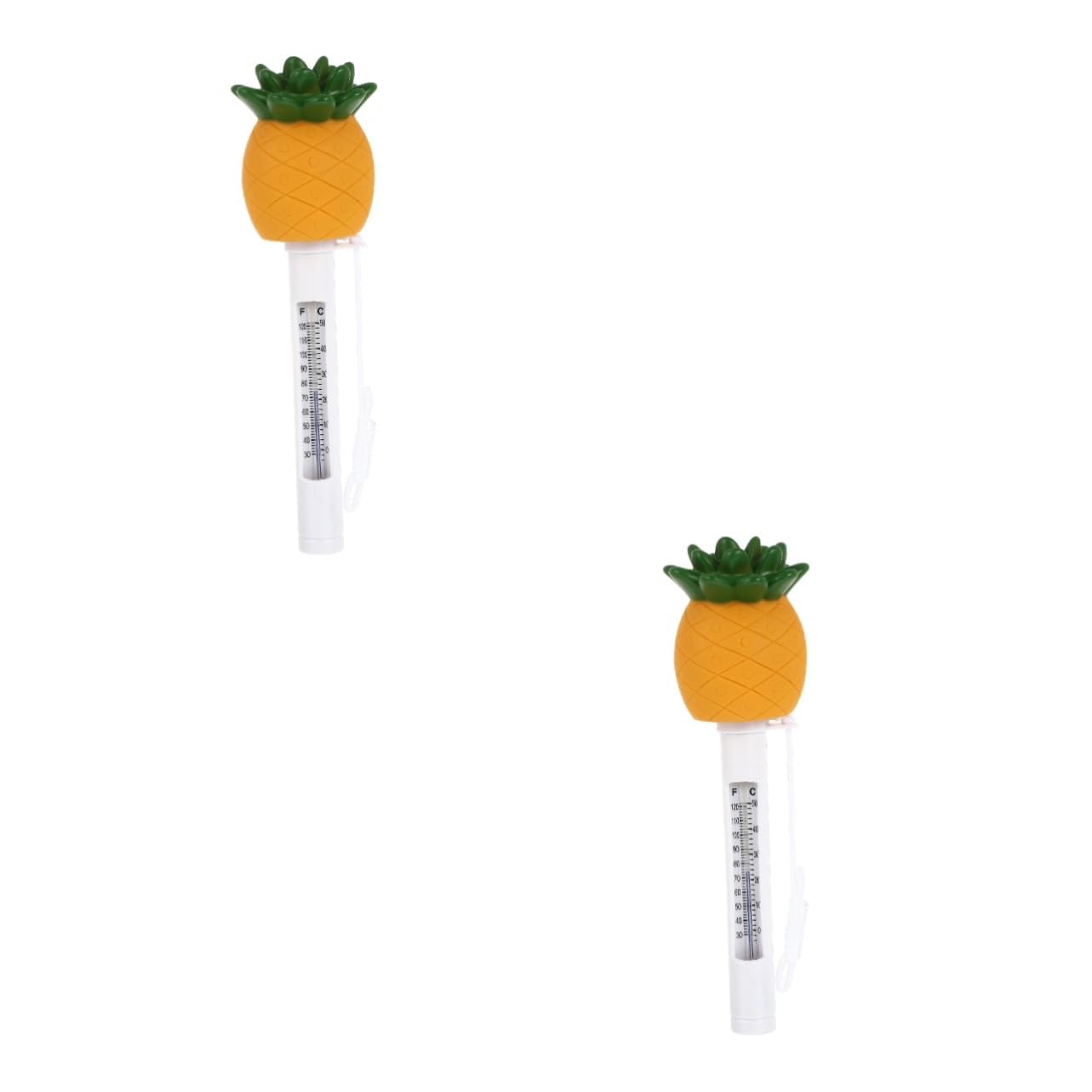 Toyvian 2 Stück Schwimmendes Poolthermometer Cartoon Pineapple Design Präzises Wasserthermometer für Innen und Außenschwimmbäder Fischteiche und Celsius Fahrenheit Anzeige für Dekoration