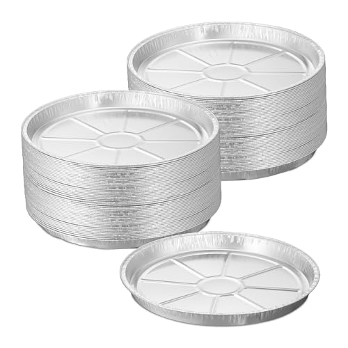 Relaxdays Barquettes Rondes en Aluminium, Lot de 100, HxD : 2,5x27,5 cm, moules tartes, Accessoires de Barbecue, argenté