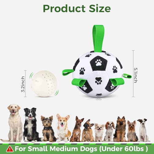 QDAN Dog Toys to Keep Them Busy, Interactive Dog Toy, Moving Dog Balls with Straps, Close-Range Remote Control, Rolling Bouncing Dogs Soccer Ball, Jumping Toy for Small Medium Large Pet