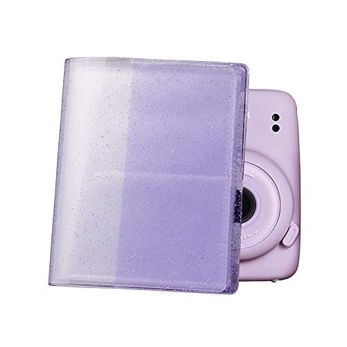 Image of ZENKO 64 Pockets Photo Album for Fujifilm Instant Mini 13 /12 /11 /9 /8 /SE /41 /99 /Evo /Liplay Instant Camera /Mini Link Printer, Polaroid Snap Touch Mint Zip Instant Camera Printer-Shiny Lilac Purple