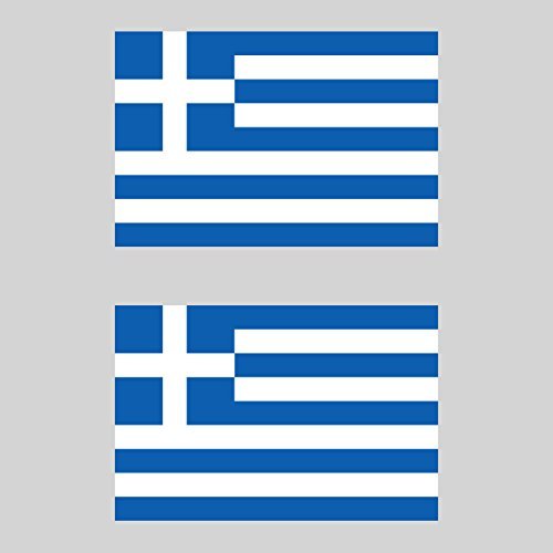 KW Vinyl Magnet Two Pack Greek Flag Magnetic Greece Car Magnet Bumper Sticker