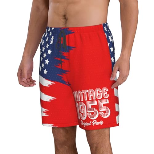 Funny 1955 Vintage 70th Birthday Gifts 70 Years Old Men's Swim Trunks Beach Board Shorts Quick Dry Swimwear Sports2
