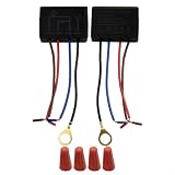 Set di 2 interruttori dimmer touch, 220 V, per lampade LED, sensore tattile capacitivo con 3 livelli di luminosità, ideale per lampade da tavolo e lampade da parete, nero, 48 x 32 mm