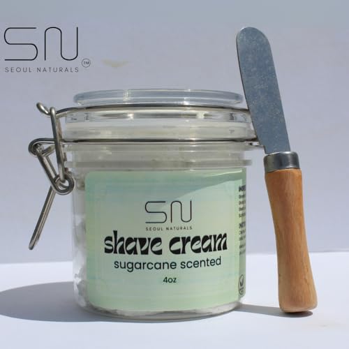 Seoul Naturals Shaving Cream Sugarcane Scented with Spatula, k beauty, 4 oz image 5