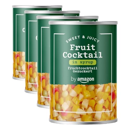 by Amazon Macedonia De Frutas En Almíbar, 411g (Paquete de 4)