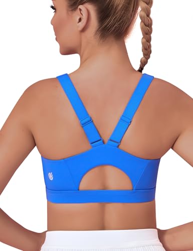 Cordaw V Back High Support Sports Bras Electric Blue XL