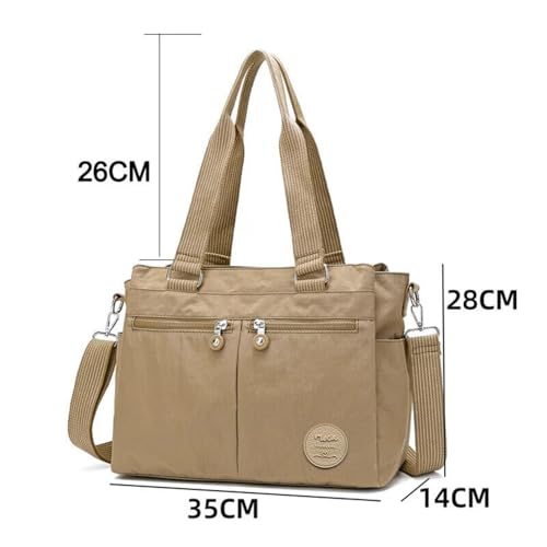 Image of MOCA Womens Casual Nylon Water Resistant Crossbody Tote Sling Handbag, Multi-Pocket Design with Adjustable Shoulder Straps for Work Travel Office, Everyday Use