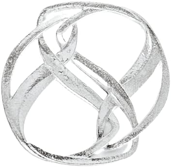 House of Morgan Pewter - Handmade Infinity Oval Scarf Ring - Slides for Light Weight Summer Scarves - Scarf Clip for Women