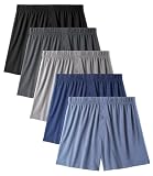 BAMBOO COOL Mens Boxers Durable Comfortable Boxer Shorts for Men Loose Ultra-Soft Men's Underwear (5 Pack) Small