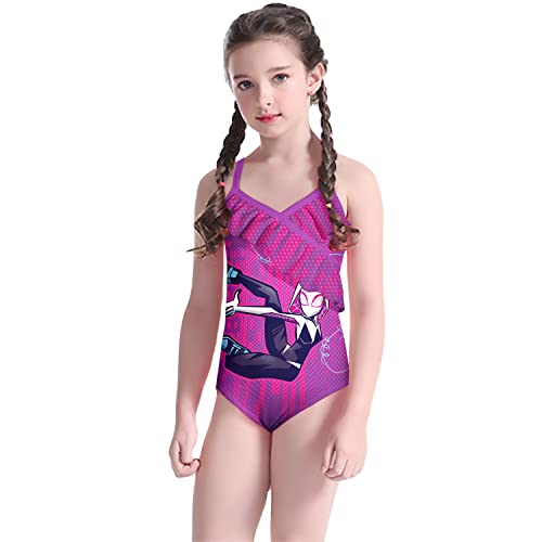 Byriady Toddler Girls Swimsuit Ghost Gwen Bathing Suit Kids Ruffle Swimwear One Piece 3-8 Years #TOP1