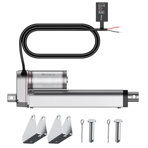 JiGiU 12V Actuator 330lbs/1500N Linear Actuators 6inch/ 150mm Linear Motion Actuator with Mounting Bracket & IP65 Protection for Car RV Electric Door Industrial Machinery Vessels Window-Silver