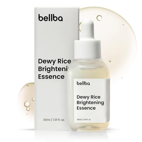 BELLBA Dewy Rice Brightening Essence Korean Serum for Face | K-beauty Skincare Rice Serum for Dark Spots Anti-Aging Hyperpigmentation& Glass Skin Hydrating Light-weight Non-Comedogenic 1 fl.oz
