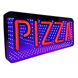 DS&DV Store Neon Sign 19 inches PIZZA Neon Sign with 3D Colourful Effect Background for Business Coffee Bar Double Sided Promotions Lights (Blue Red, PIZZA) - Image 1