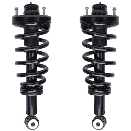 Image of Detroit Axle - 14pc Brake Kit for 2007 2008 2009 Ford Expedition Lincoln Navigator, Disc Brake Rotors Ceramic Brakes Pads Struts with Coil Spring Assembly Front and Rear Replacement