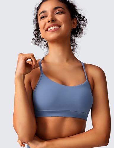 Image of BAYDI Clouduxi Y Back Sports Bra for Women - Padded Racerback Spaghetti Strap Low Impact Workout Yoga Bra, A-C Cups