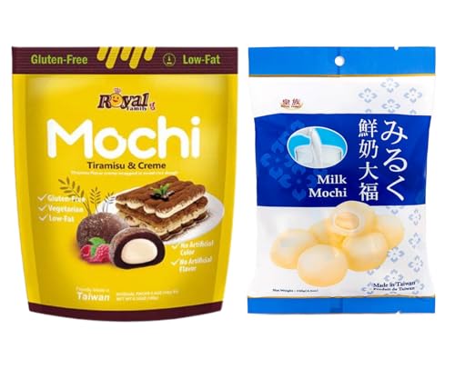 Royal Family Mochi - Korean Cuisine - Glutenous Rice Treats - 2 packs - Halal (MILK/Tirimisu & Creme)