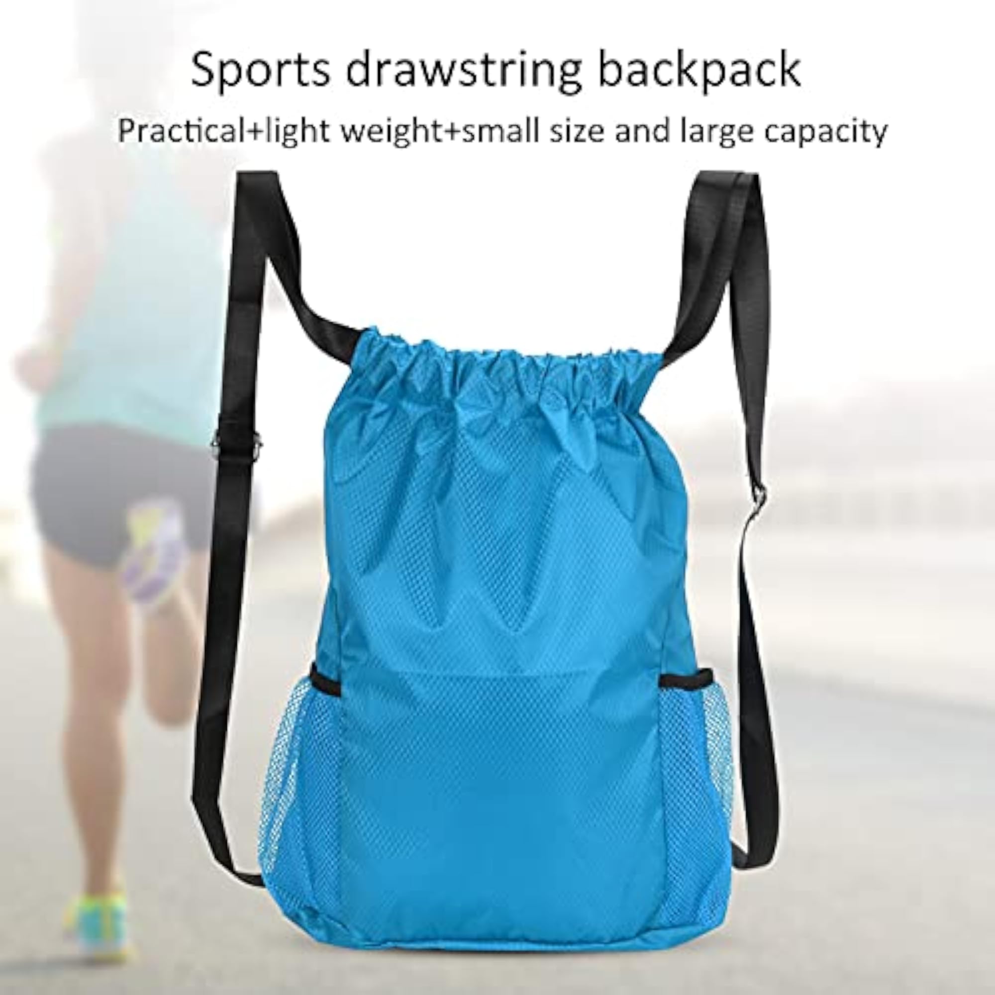 Lightweight Polyester Drawstring Bag for Hiking and Travel