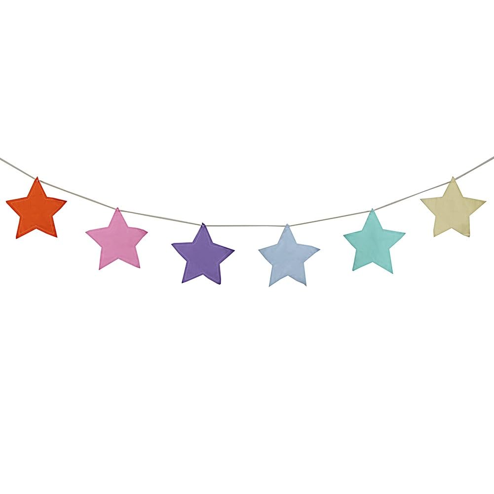 KiraKira Wimpelkette aus Baumwolle, 300 cm, handgefertigt, Stoffflaggen, Geburtstag, Prinzessin, Party, Hochzeit, Dekoration, wiederverwendbar, waschbar