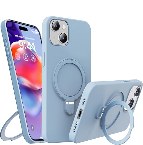 Coque iPhone 14 Plus bleu ciel avec support pour appels vidéo