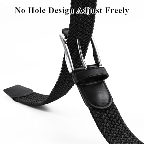 Image of XZQTIVE Braided Stretch Belt Mens Gift Elastic Woven Belt for Golf Casual Pants Shirts Jeans