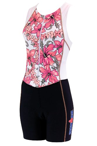 TYR Ironman Women's Print Trisuit, White, Large