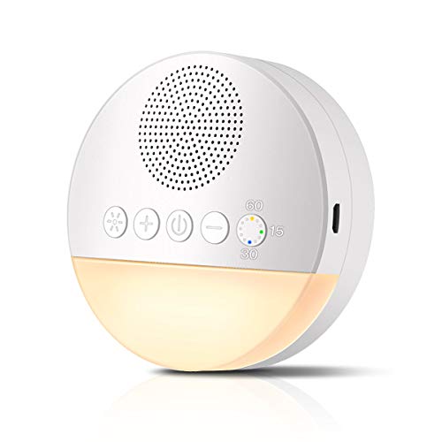 Laelr Macchina per il Sonno Portatile con Terapia del Suono con Rumore Bianco per dormire con 10 suoni naturali e 2 modalità di illuminazione a LED alimentazione USB per bambini bambini adulti